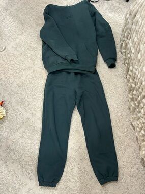 Cozy Dark Teal Sweatshirt & Jogger Set